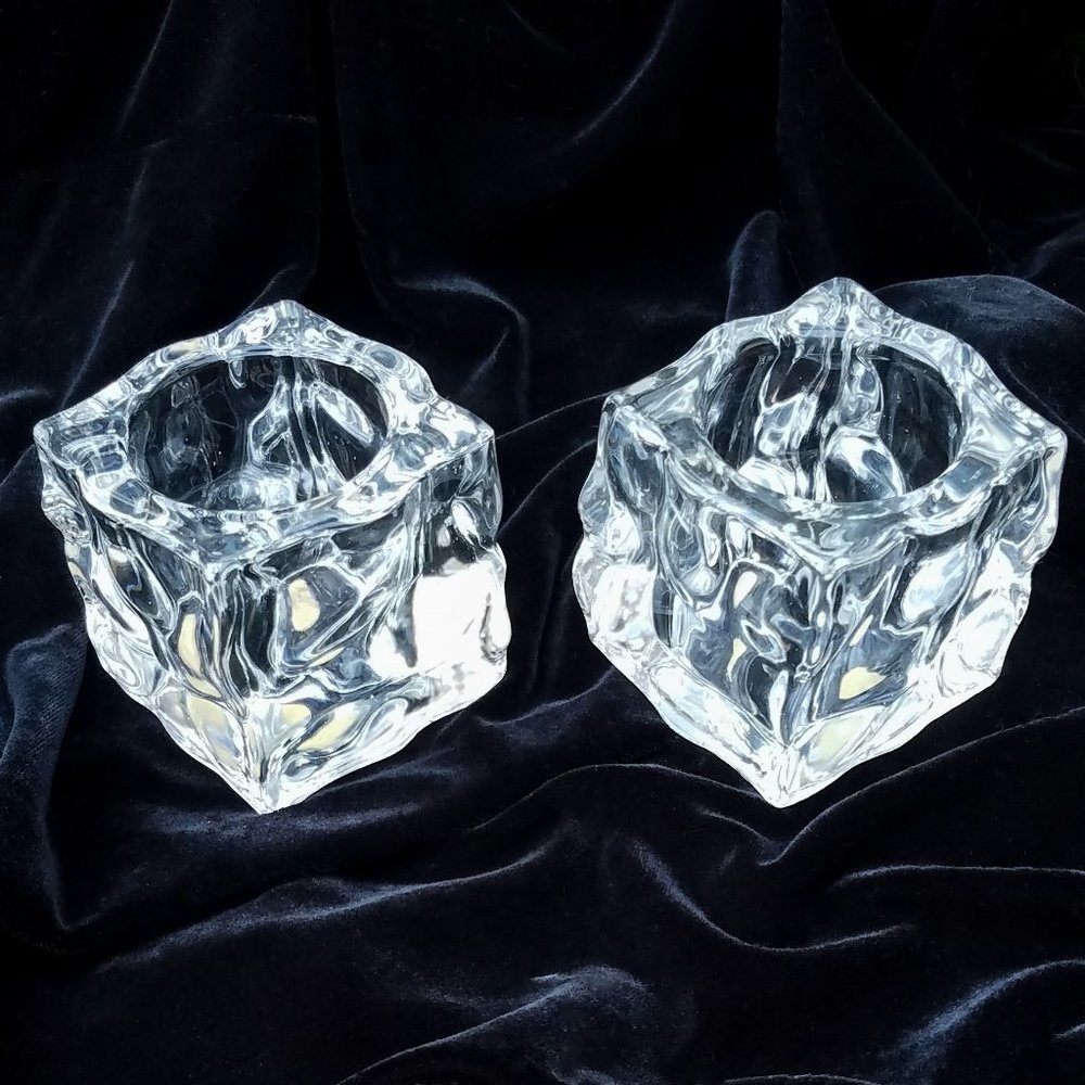Partylite "Glacier" Cube Candle Holders